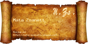 Mata Zsanett névjegykártya